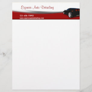 Car Wash Detailing Letterhead Template