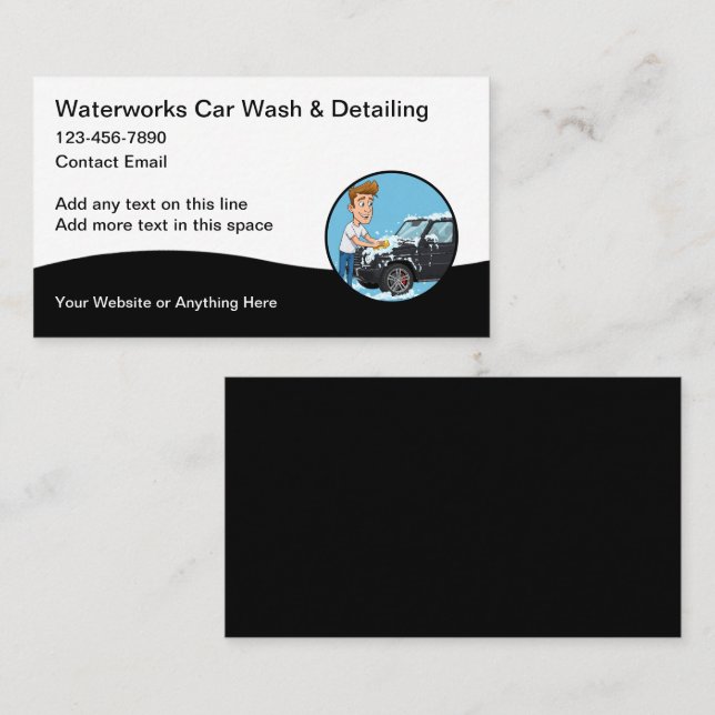 Car Wash Detailing Theme Business Cards (Front/Back)