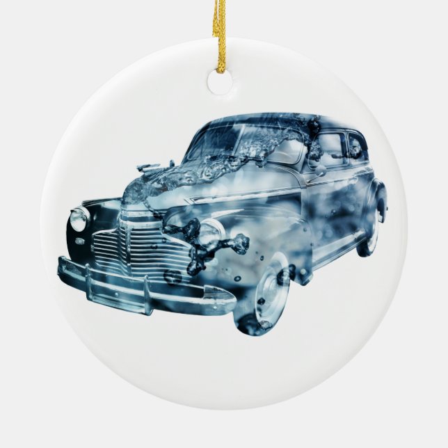 car wash double exposure ceramic tree decoration (Back)