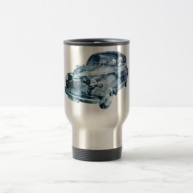 car wash double exposure travel mug (Center)