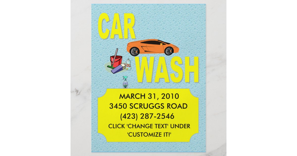 CAR WASH FLYER | Zazzle