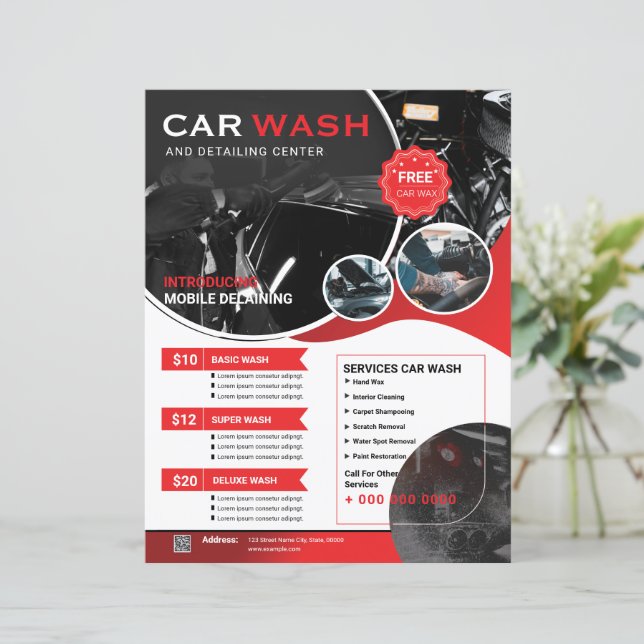 Car Wash Flyer Template (Standing Front)