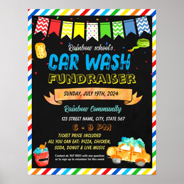 Car Wash Fundraiser template Poster (Front)