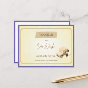 'Car Wash' Funny Gift Voucher Postcard