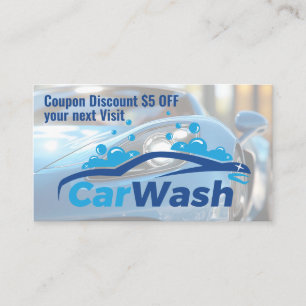 Car Wash Graphics   Soap Bubbles   Auto Service Business Card
