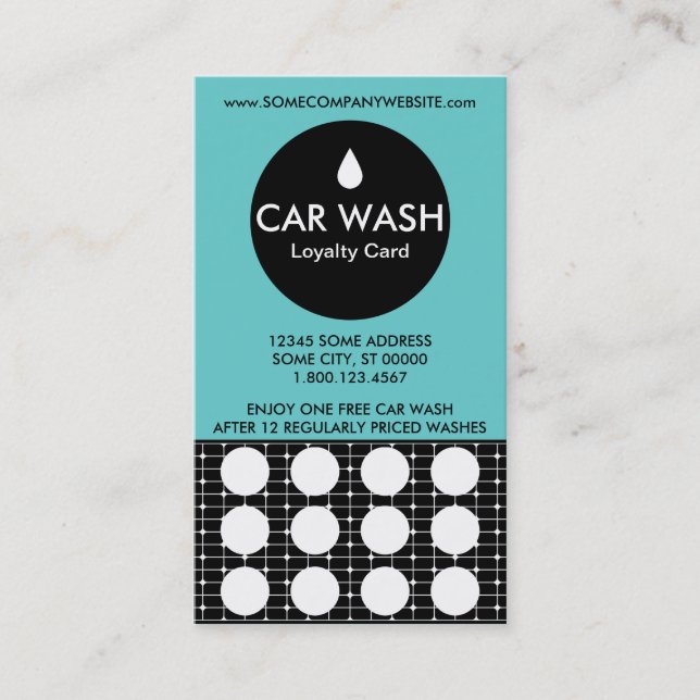 CAR WASH grids stamp card (Front)