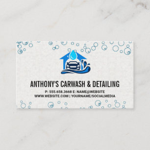 Car Wash Icon   Bubbles Business Card