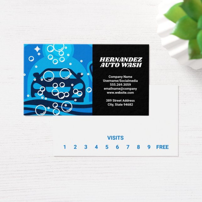 Car Wash Logo | Punch Card (Desk)