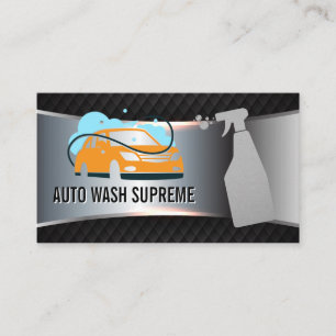 Car Wash Logo Spray Bottle Business Card