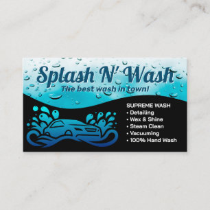 Car Wash Logo Water Splash Business Card