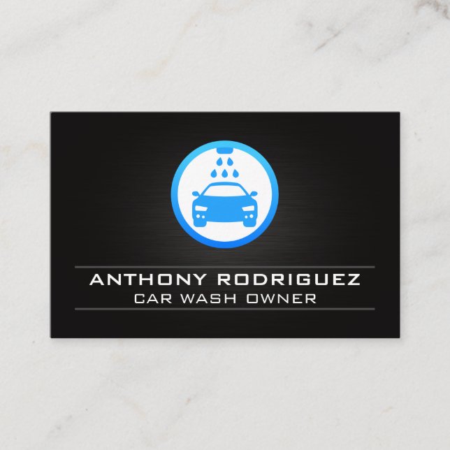 Car Wash Logo | Water Spray Business Card (Front)