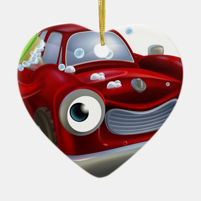 Car wash mascot ceramic tree decoration (Front)