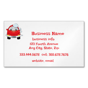 Car Wash Mobile Detailers Vehicle Cleaning Service Magnetic Business Card