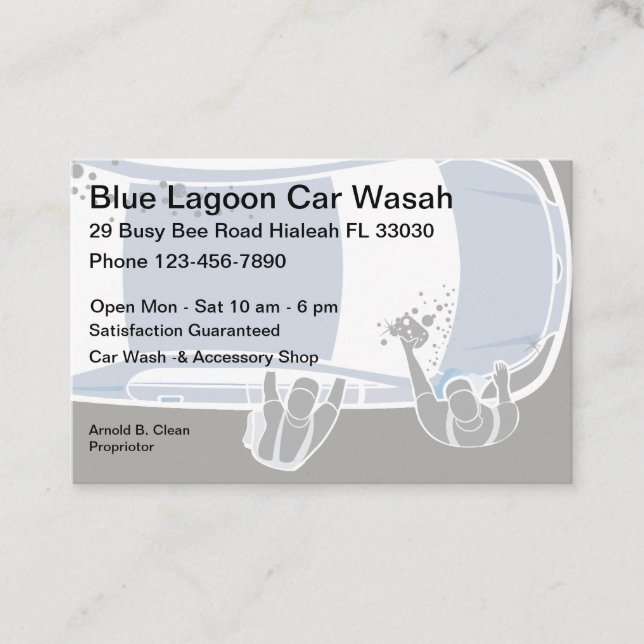 Car Wash Modern Design Business Card (Front)