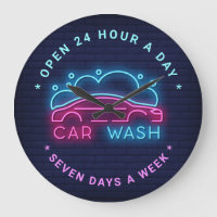 Car Wash Neon Look Custom Text