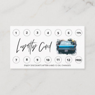 *~* Car Wash - Oil QR LOGO Rewards Thank you  Loyalty Card