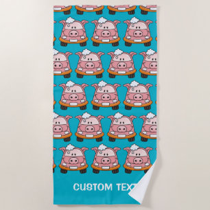 Car wash pig beach towel