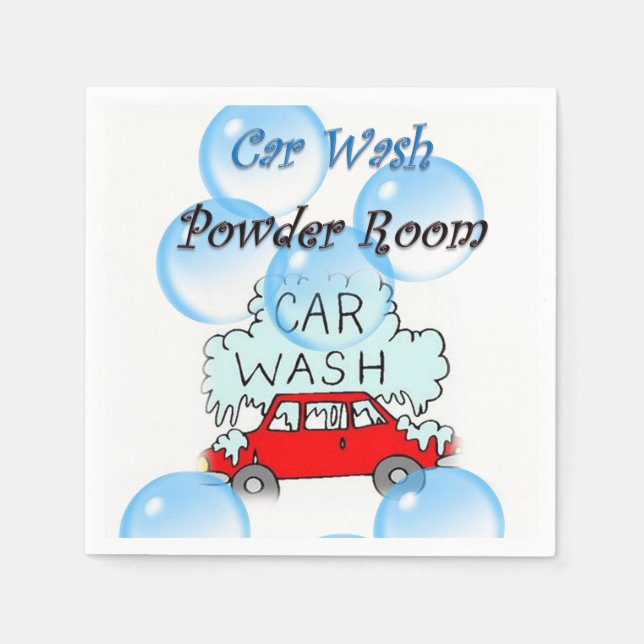 Car Wash Powder Room Paper Napkins (Front)