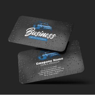 Car Wash & service Auto Detailing Water Drop Business Card