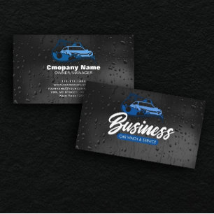 Car Wash & service Auto Detailing Water Drop Business Card