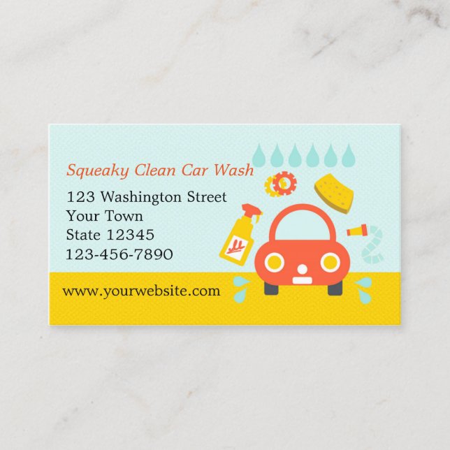 Car Wash Service Business Card (Front)