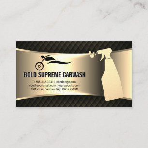 Car Wash Service Gold Metallic Business Card