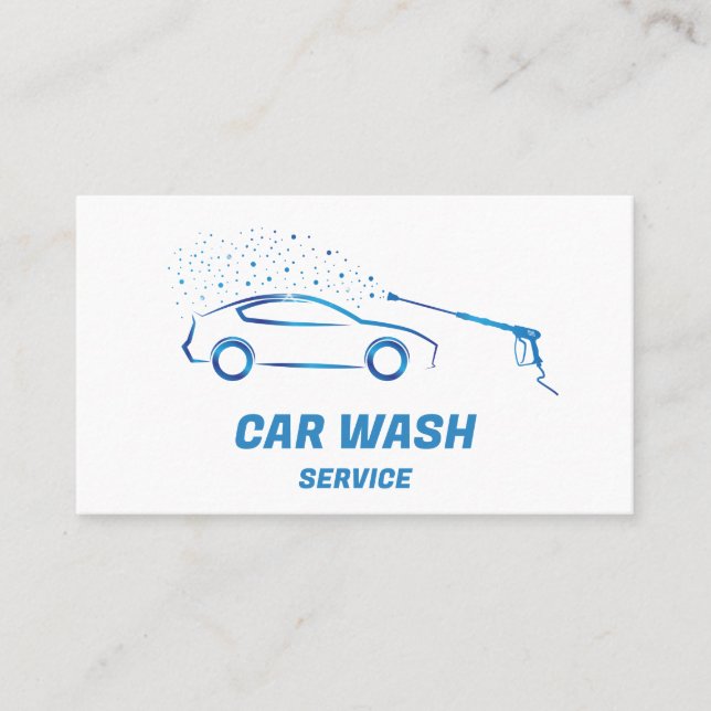 Car Wash Service Pressure Washing Auto Detailing Business Card (Front)