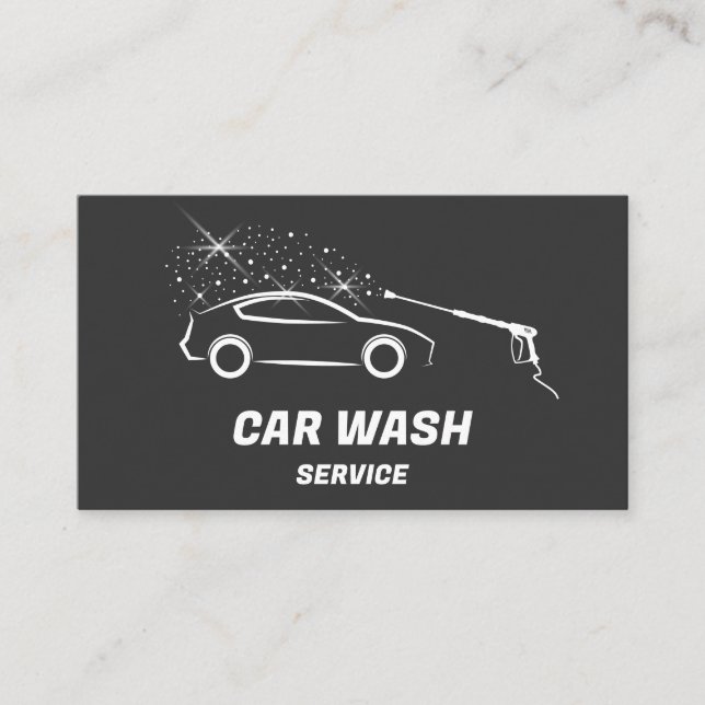 Car Wash Service Pressure Washing Auto Detailing Business Card (Front)