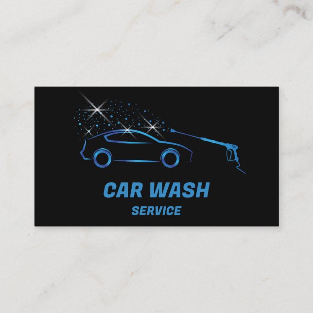 Car Wash Service Pressure Washing Auto Detailing Business Card (Front)