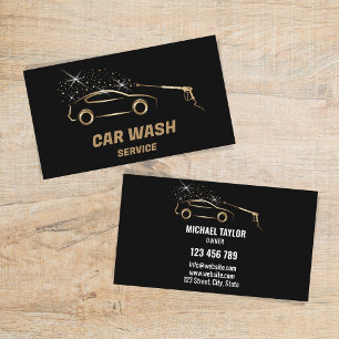 Car Wash Service Pressure Washing Auto Detailing Business Card
