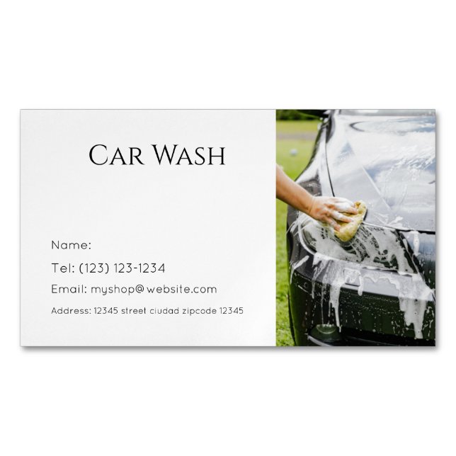 car wash services editable   business card (Front)