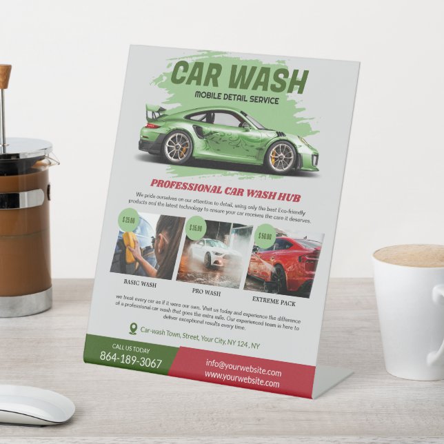 Car Wash Services Pedestal Sign (In SItu)