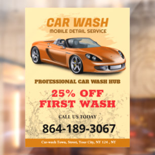 Car Wash Services Window Cling