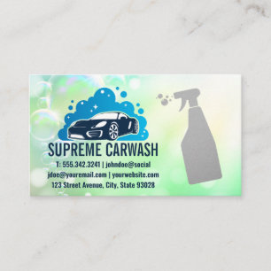 Car Wash Soap Bubbles   Bottle Spray Business Card