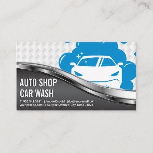 Car Wash   Soap Bubbles Car Cleaning Business Card
