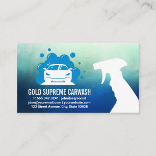 Car Wash Soap Bubbles Cleaning Auto Business Card