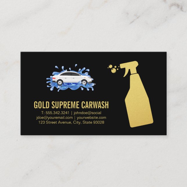 Car Wash Splash | Auto Service Business Card (Front)