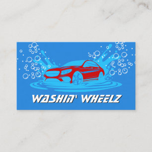 Car Wash Splash Logo   Soap Bubbles Business Card