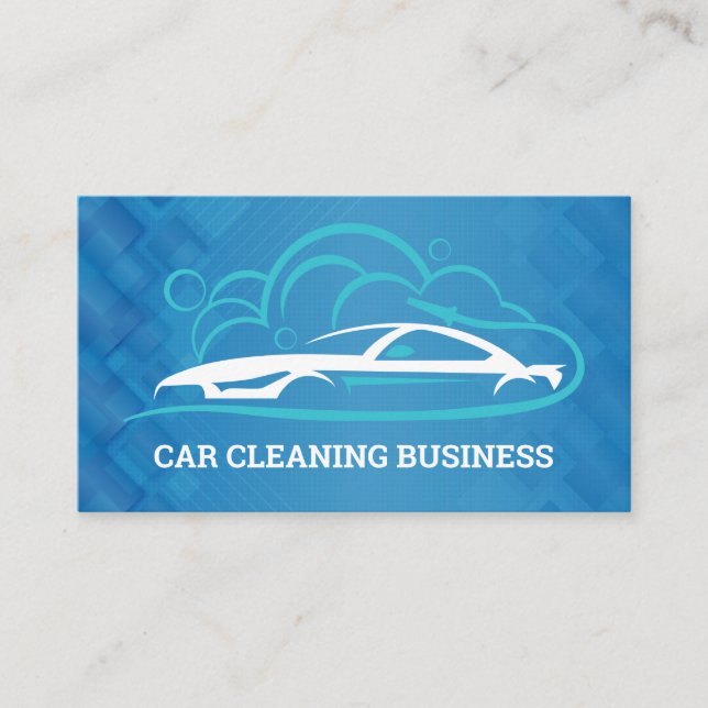 Car Wash Sports Car Logo Business Card (Front)