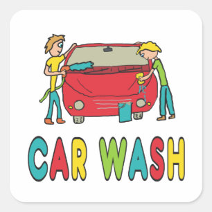 Car Wash Square Sticker