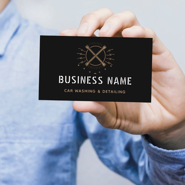 Car Washing & Detailing Mobile Repair Minimalistic Business Card (Creator Uploaded)