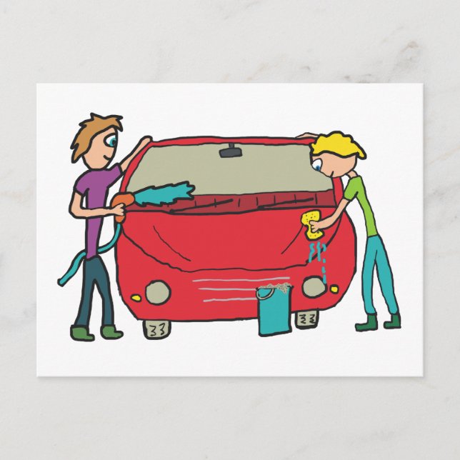 Car Washing Postcard (Front)