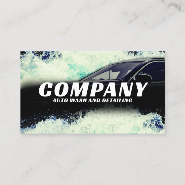 Car water splash automotive aquatic Business Card (Front)
