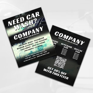 Car water splash automotive flyer