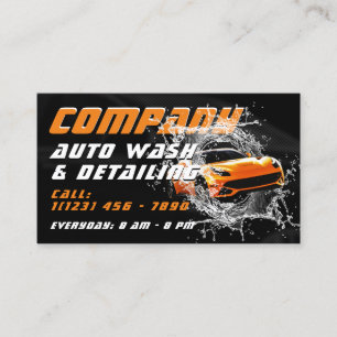 Car water splash modern automotive business card