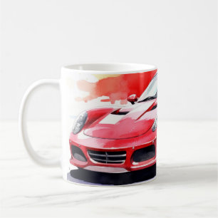 Car watercolor coffee mug
