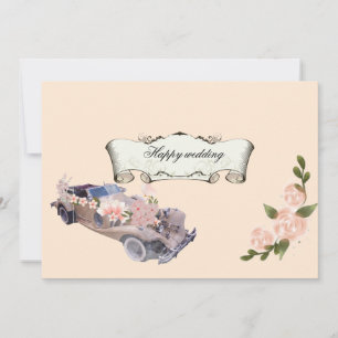 Car wedding Navy Floral Bridal Shower &Recipe All Invitation