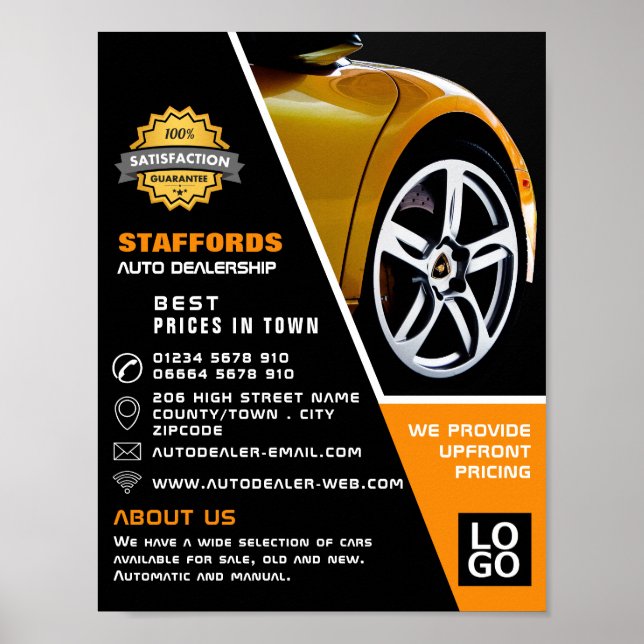Car Wheel, Auto Dealership Advertising Poster (Front)