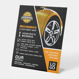 Car Wheel, Auto Mechanic & Repairs Advertising Pedestal Sign