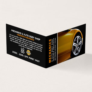 Car Wheel, Auto Mechanic & Repairs, Detailed Business Card
